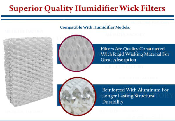 (2 Filters) Compatible For White Westinghouse WWH-640 Humidifier Wick Filters