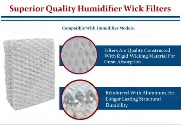 (8 Filters) Compatible For Duracraft DH830 DH-830 Humidifier Wick Filters